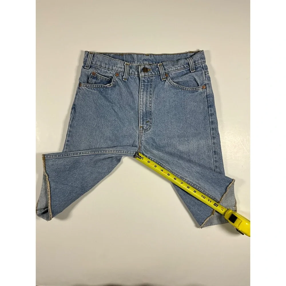 Vintage 90s Levis 505 Orange Tab Denim Shorts Light Wash Mens 32 USA